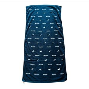 Hollister All Over Logo Unisex Blue Beach Towel